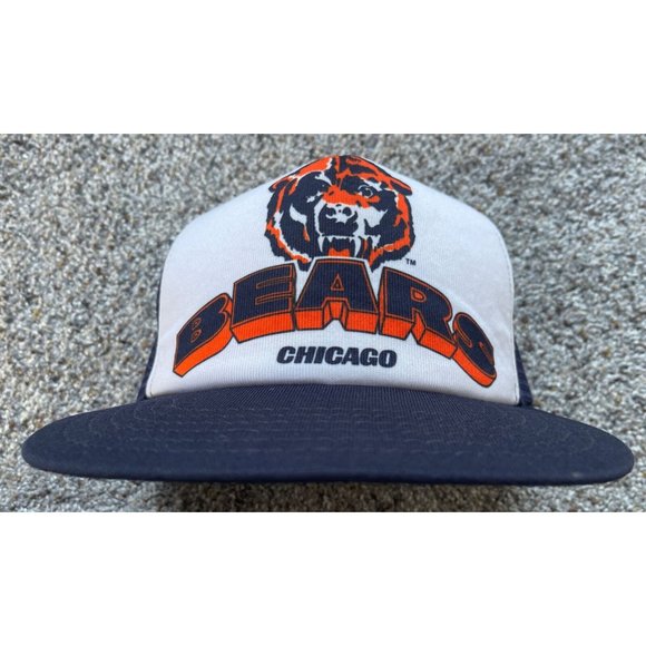 Vintage 80s Chicago Bears NFL New Era Mesh Foam Trucker Snapback Hat Cap USA - Picture 6 of 9